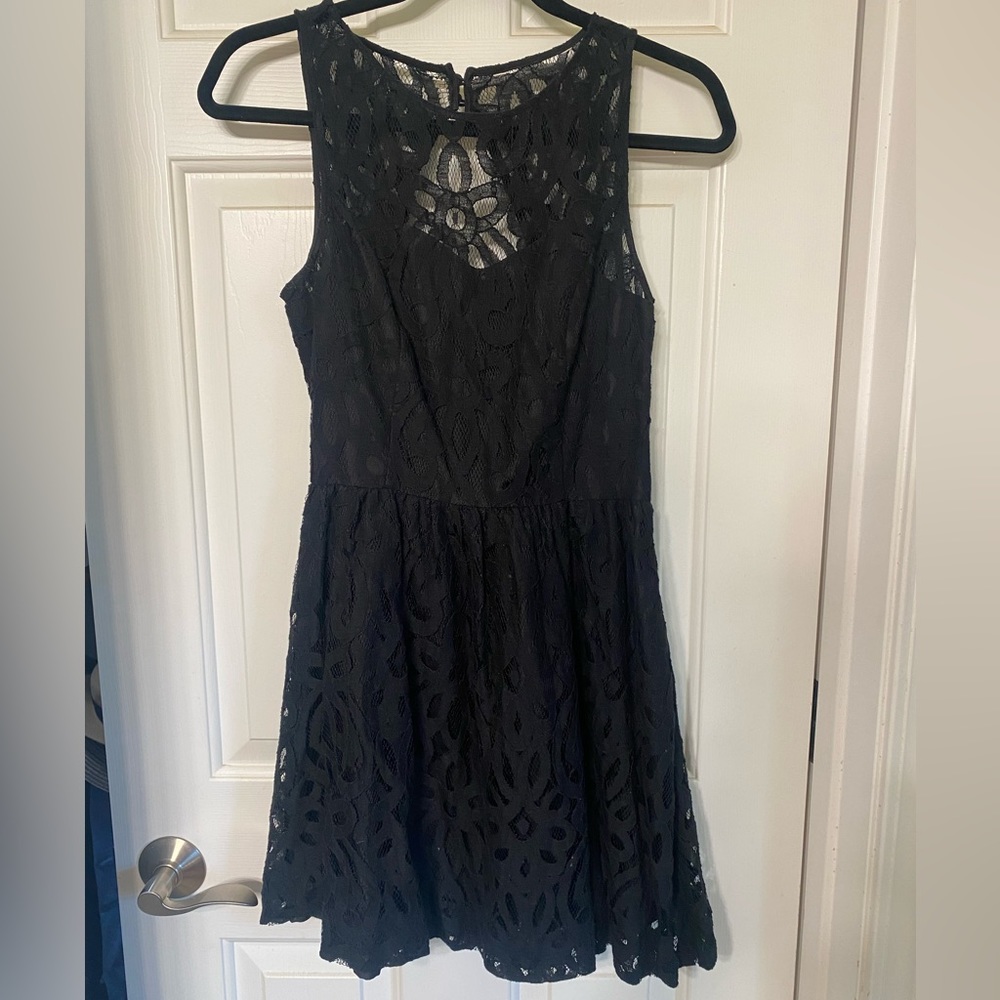 Black lace party dress